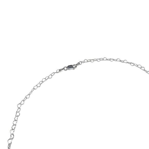 24” Sterling Silver Heart Chain Link Necklace Solid 925 Italy Italian Hearts - Picture 5 of 7